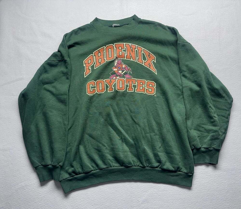 Vintage Phoenix Coyotes NHL Hockey Crewneck Sweatshirt Green